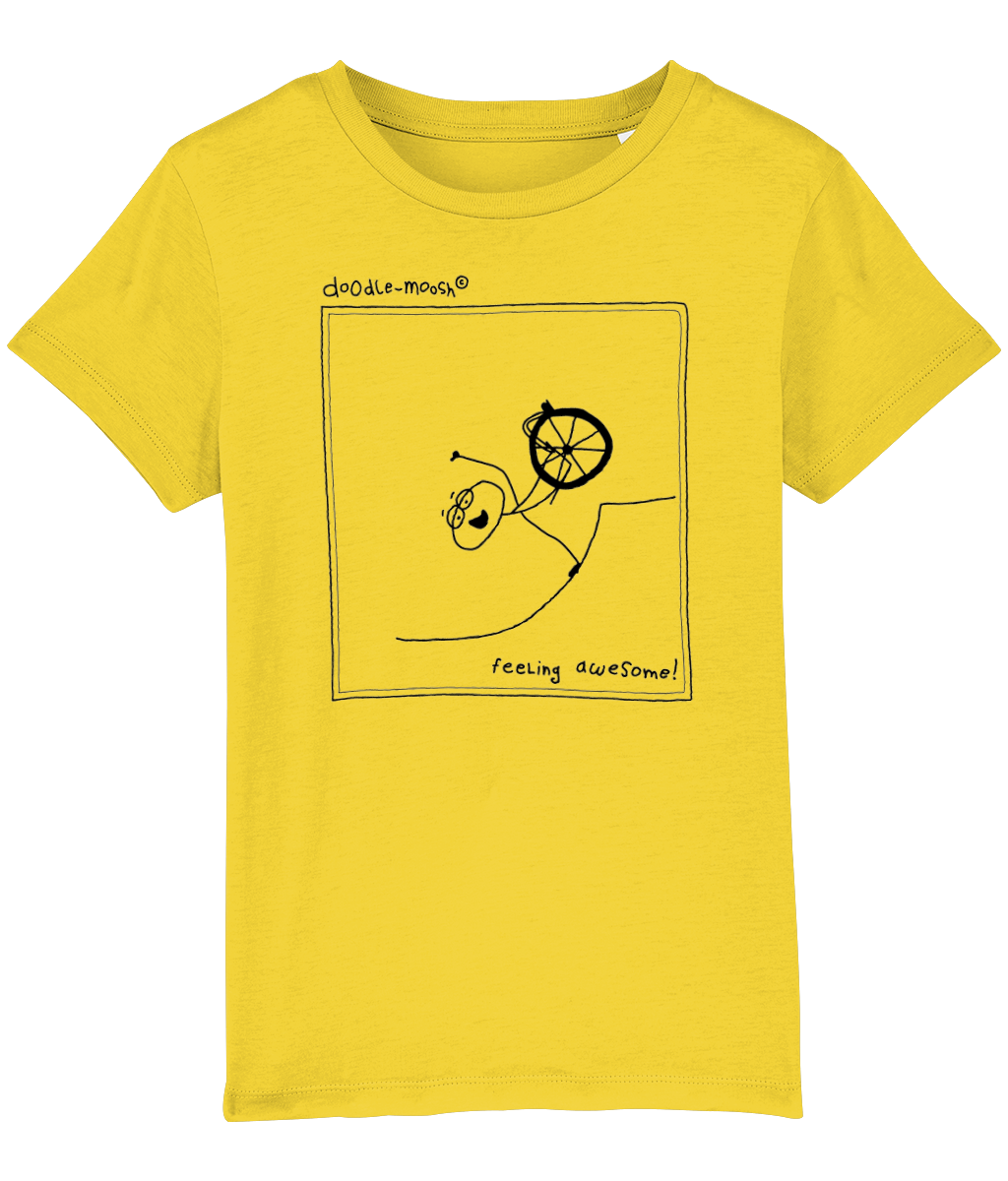 feeling awesome t-shirt, yellow with black 