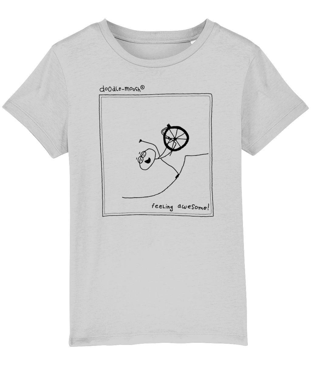 feeling awesome t-shirt, white with black 
