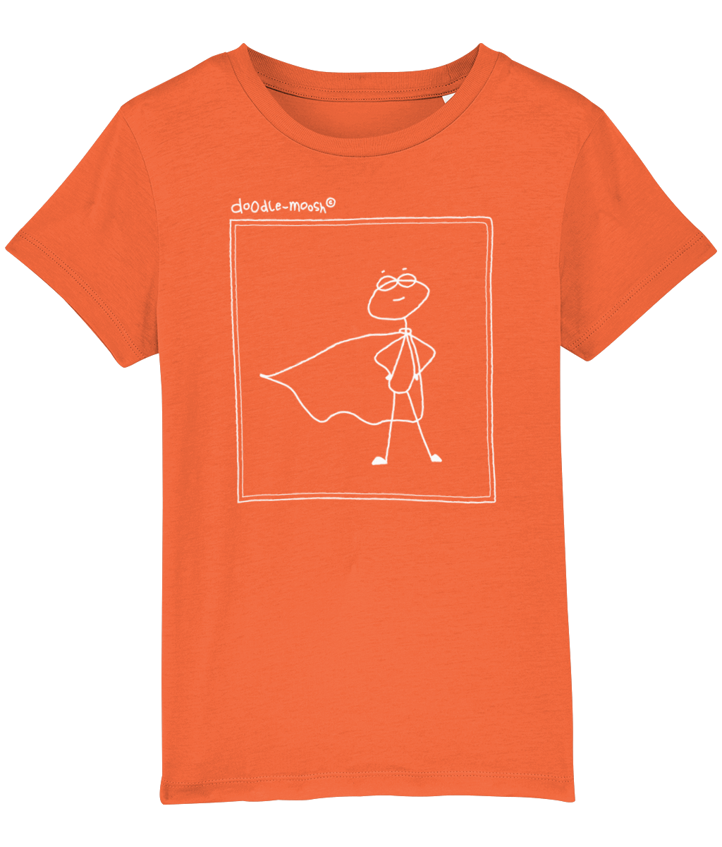 superpower t-shirt, orange with white