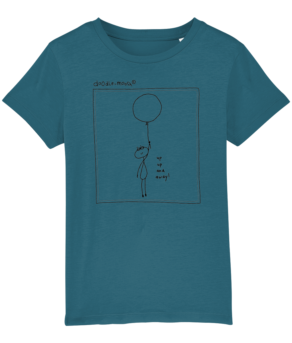 Up up and away t-shirt, blue with black