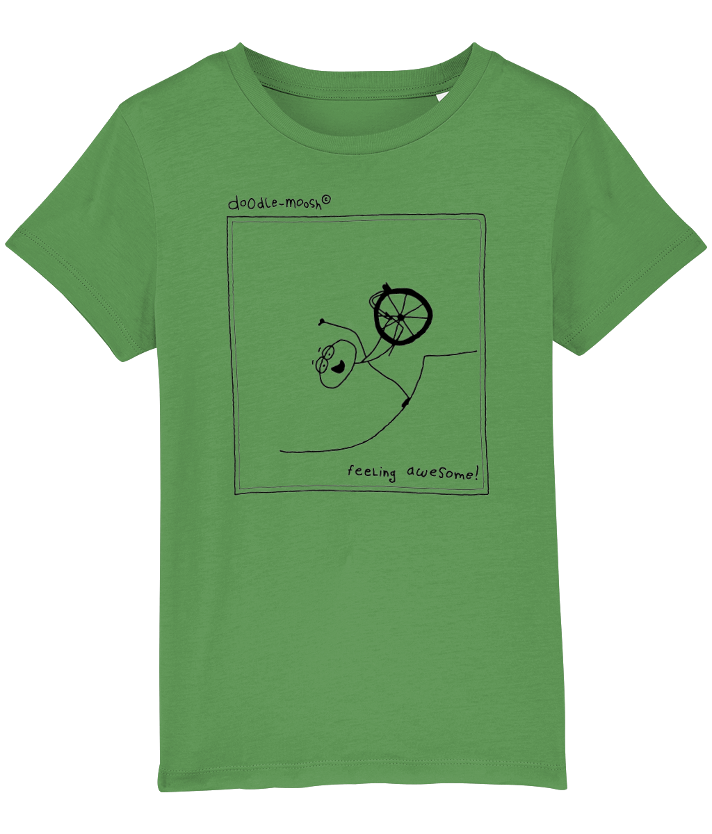 feeling awesome t-shirt, green with black 